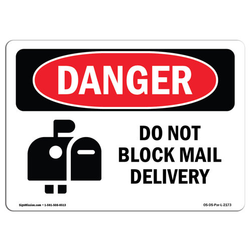 SignMission Do Not Block Mail Delivery Sign Wayfair